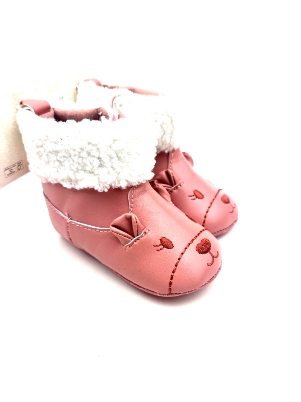 Aspen Baby Boots Size 2 Girls Shoes Animal Pink Booties Embroidered Bear Face
